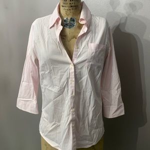 Pink and white banana republic button up